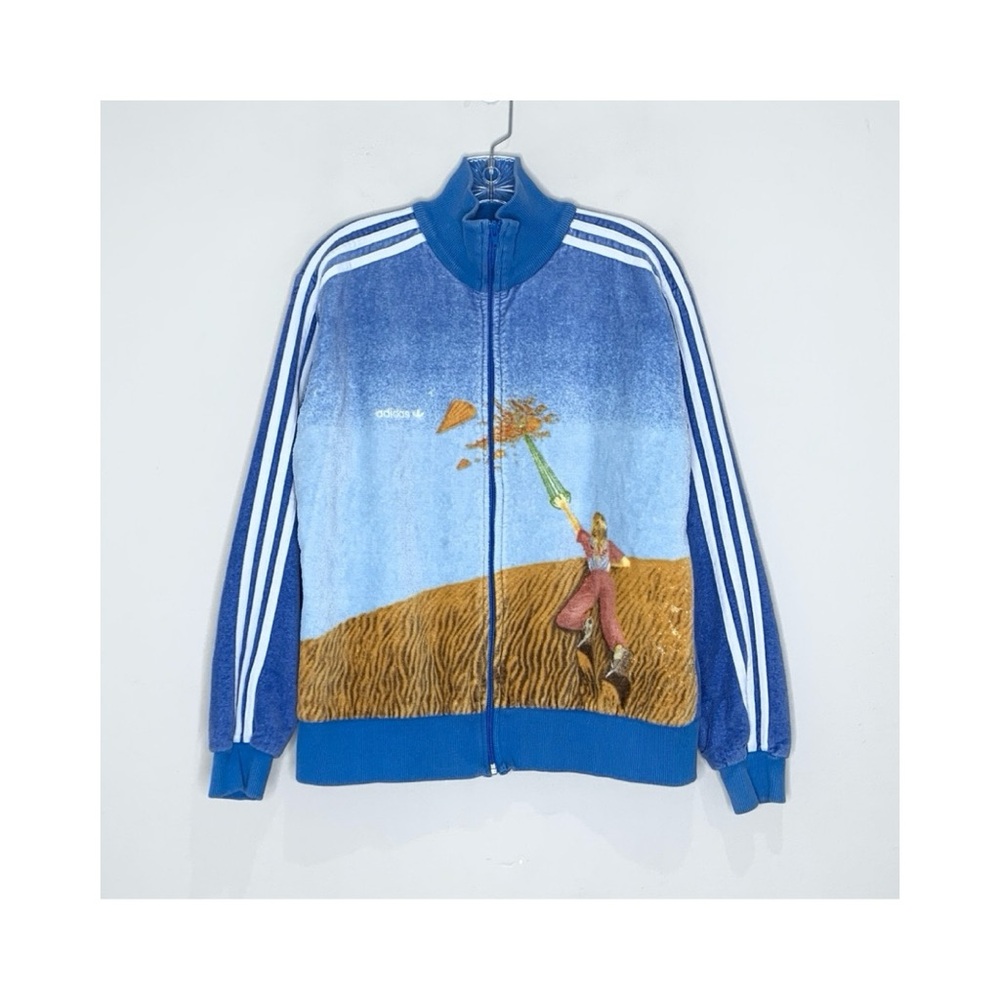 Adidas Vintage Calendar Girls Terry Track Jacket (Sz XL) Full Zip June ‘83 Blue